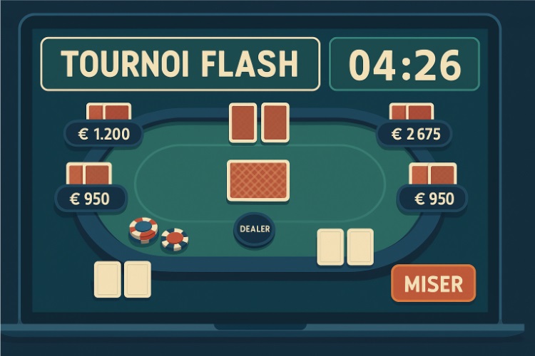 Tournois Flash Poker : parties éclair de cinq minutes